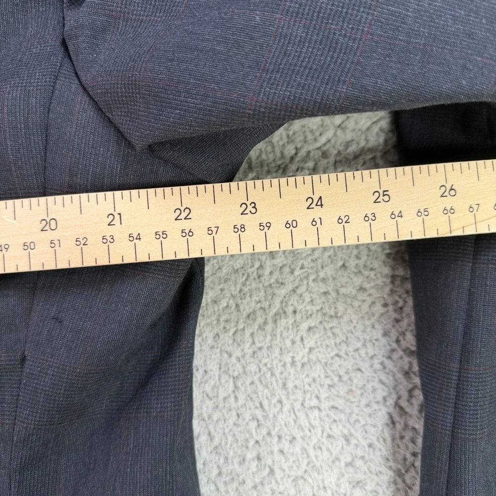 Oxxford Clothes Sport Coat Mens 42 T Gray Plaid Super 100s Wool Blazer